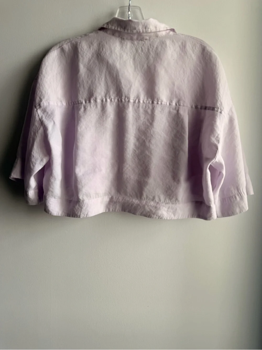 Zara Soft Lavender Short-Sleeve Shirt - Picture 3 of 3